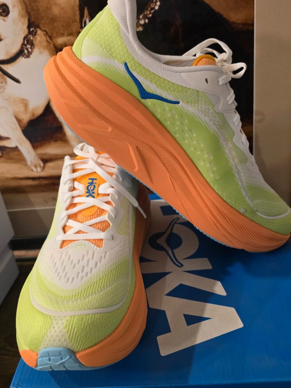 Hoka Men's Skyflow Running Shoes Yellow / Orange 1155111-FSTS Trail Sz 11 NEW